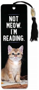 Not Meow, I'm reading : Bokmärke med tofs och pärla
