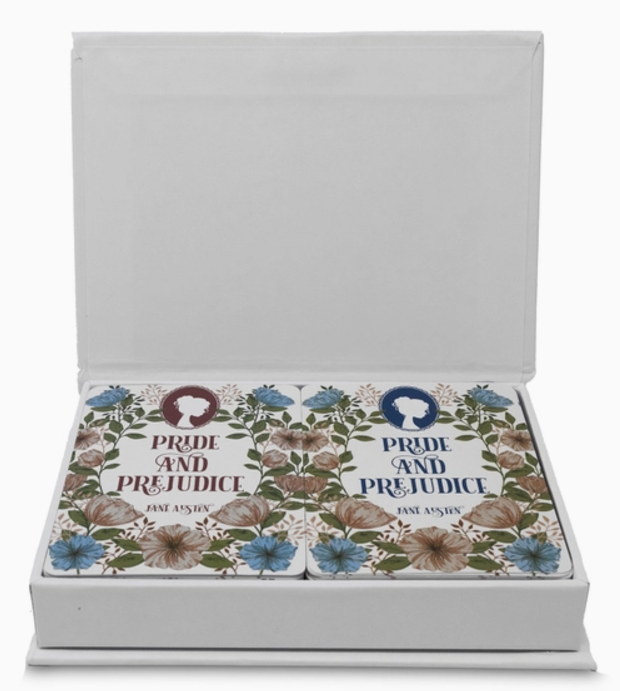Steel Mill & Co UK : Jane Austen Pride and Prejudice Playing Cards - Presentask med 2 patienskortlekar - 2
