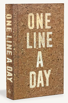 One Line a Day : Cork - Femårsdagbok med läsband i guldfolierat korkomslag med guldsnitt A6+