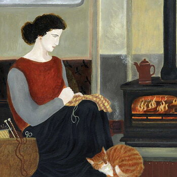 Dee Nickerson : Sewing by the Woodburner - Kort med kuvert