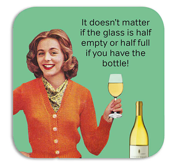 Life is Rosie : "It doesn't matter if the glass is half empty" - glasunderlägg i melamin