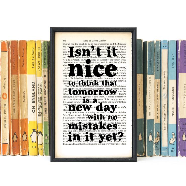Bookishly : Book Page Print Anne of Green Gables - "Isn't it nice to think..." - 2