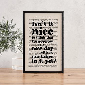 Bookishly : Book Page Print Anne of Green Gables - "Isn't it nice to think..."