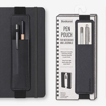 Bookaroo : Black Pen Pouch in Vegan Leather  - Håll ordning på favoritpennan!