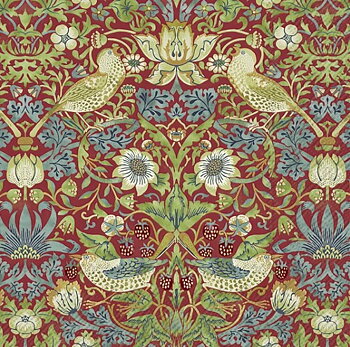 William Morris : Strawberry Thief Red - Lunchservetter 33x33 cm i 20-pack 