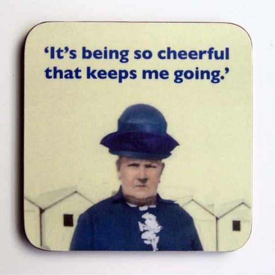 Photocaptions : It's being so cheerful that keeps me going - glasunderlägg i melamin