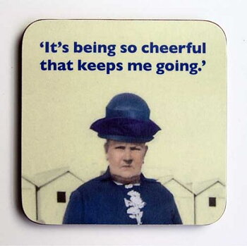 Photocaptions : It's being so cheerful that keeps me going - glasunderlägg i melamin