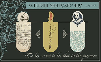 Libri_x : William Shakespeare - Magnetbokmärken 3 st på kort