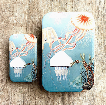 Firefly Notes : Jelly Fish Notions Tin  Large - Finaste asken för småsaker!