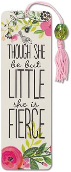 Though she be little, she is fierce : Bokmärke med tofs och pärla