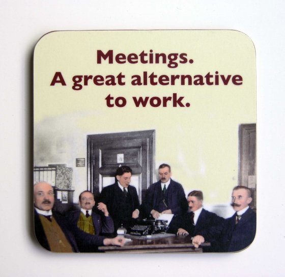 Photocaptions : Meetings. A great alternative to work - glasunderlägg i melamin