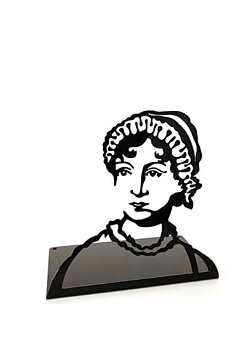 Jane Austen : Bokstöd i svartlackerad plåt - Novellix