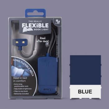 The Really Flexible Book Light : Flexibel och dimbar läslampa med lång arm och flera funktioner - Blå