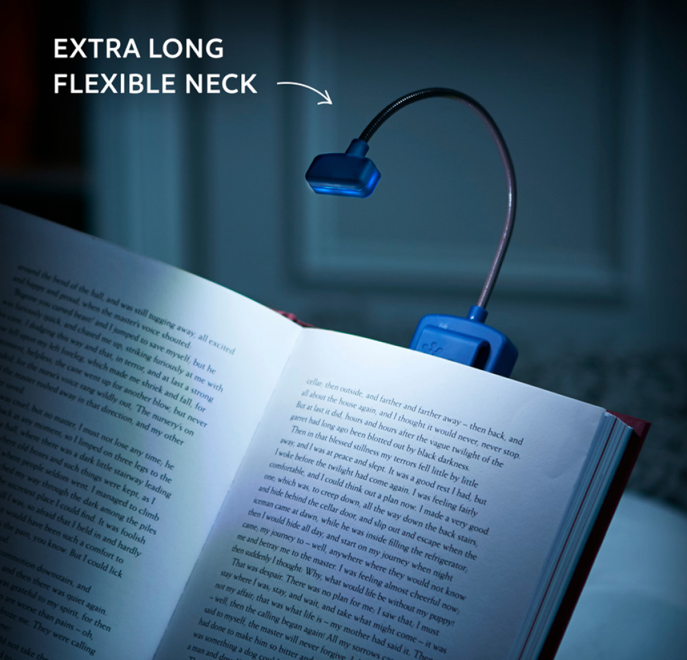 The Really Flexible Book Light : Flexibel och dimbar läslampa med lång arm och flera funktioner - Turkos - 2