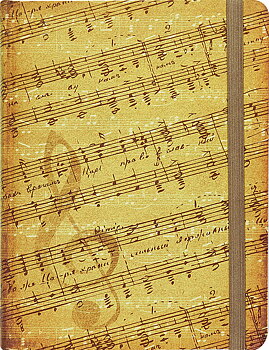 Music : Hardcover Journal - linjerad och varannan sida med notlinjer - A5