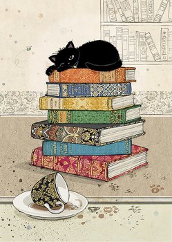 Bug Art : Books Kitty - kort med kuvert 