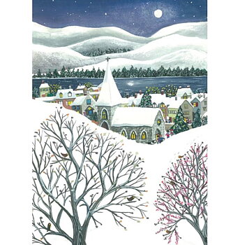 Sarah Latham : Moon over the Lake - Kort med kuvert