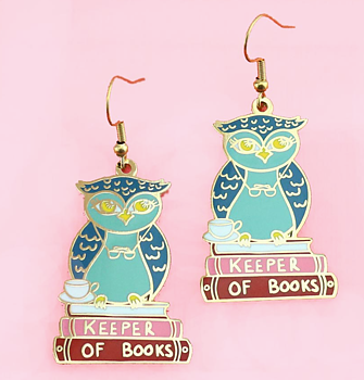 Keeper of Books : Enamel earrings - örhängen i emalj med krokar i rostfritt stål 