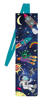 Libri_x : Rymden - Bokmärke med resårband  - Glow in the dark!