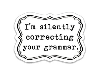 Fly Paper Products : I'm Silently Correcting your Grammar - Vinyl Sticker