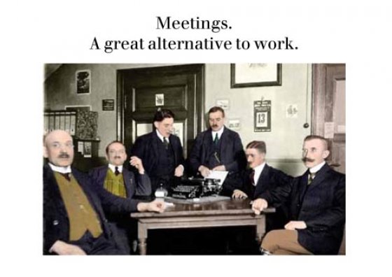 Photocaptions : Meetings alternative to work - Vykort