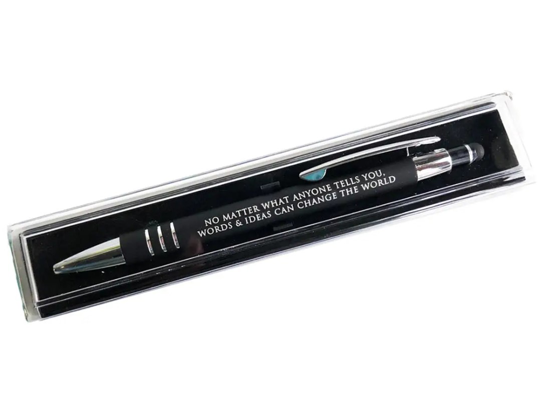 Fly Paper Products : Words & Ideas Can Change the World Pen Set - Kulpenna med citat i presentask - Perfekt present till studenten, journalisten och författaren! - 2