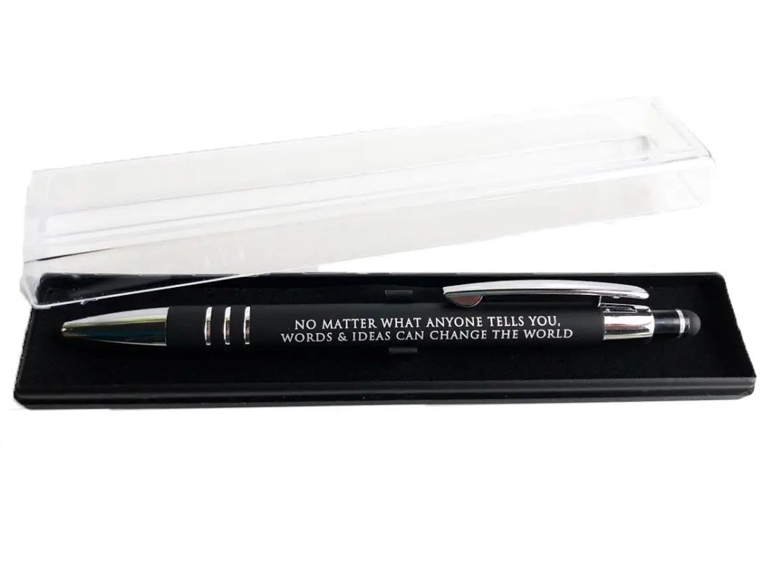 Fly Paper Products : Words & Ideas Can Change the World Pen Set - Kulpenna med citat i presentask - Perfekt present till studenten, journalisten och författaren! - 4