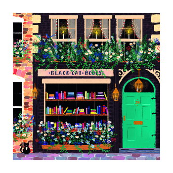 Joy Laforme  :  Black Cat Books - kort med kuvert