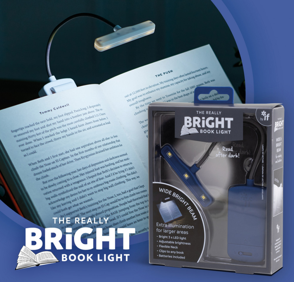 The Really Bright Book Light :  Lyxig läslampa med extra bra och reglerbart ljus - Grå - 2