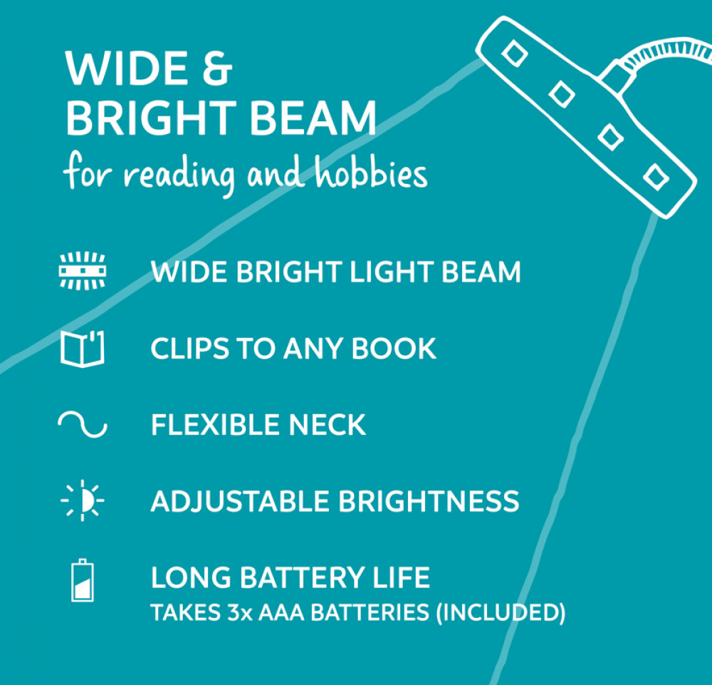 The Really Bright Book Light :  Lyxig läslampa med extra bra och reglerbart ljus - Grå - 4