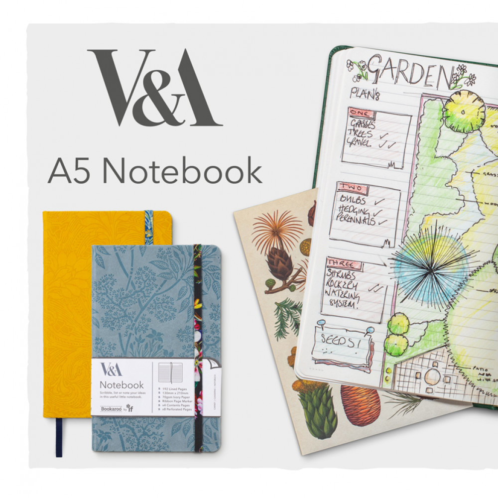 V&A Bookaroo : Morris - Skrivbok linjerad med resårband A5 - 3