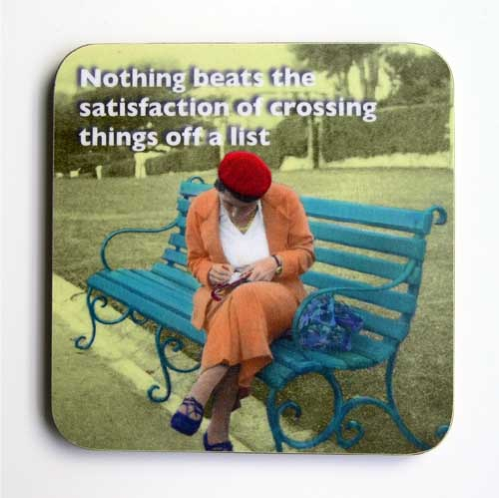 Photocaptions : Nothing beats the satisfaction of crossing things off a list - glasunderlägg i melamin