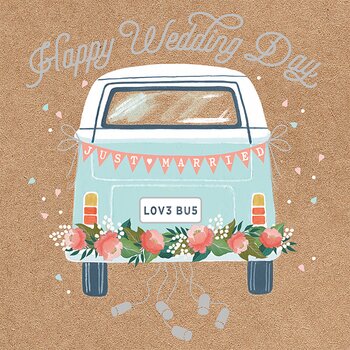 The Art file : Happy Wedding day - Kort med kuvert