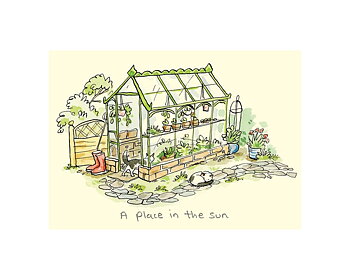 Anita Jeram : A place in the sun - Dubbelt kort med kuvert