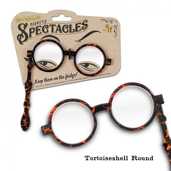The Simply Marvellous Spectacles : Round Tortoiseshell - Lornjett med magnet för placering på t ex kylskåpet