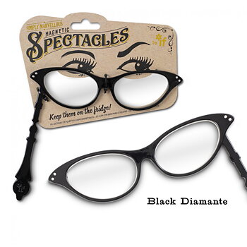 The Simply Marvellous Spectacles : Black Diamante - Lornjett med magnet för placering på t ex kylskåpet