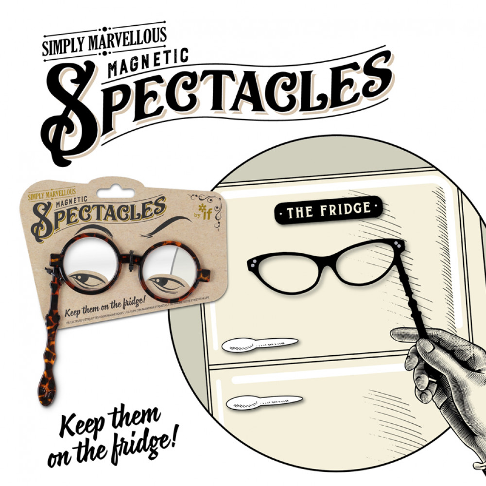 The Simply Marvellous Spectacles : Black Diamante - Lornjett med magnet för placering på t ex kylskåpet - 2