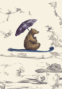 Elise Hurst : Storytime Bear and Umbrella - Kort med kuvert