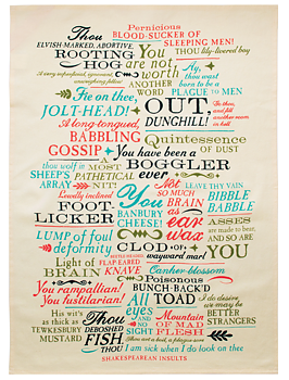 Shakespearean Insults : Tea Towel - Kökshandduk med användbara förolämpningar