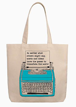 Fly Paper Products : Words & Ideas Can Change the World Tote Bag - Tygväska 