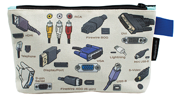 Cables & Ports : Zipper Bag - necessär, pennfodral eller liten väska för dina kablar och sladdar