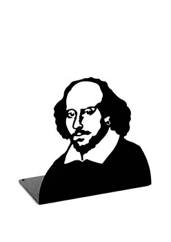 William Shakespeare : Bokstöd i svartlackerad plåt - Novellix