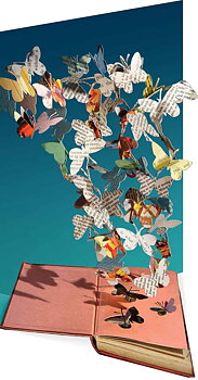 Su Blackwell : Butterflies Paper Sculpture - Kort med kuvert