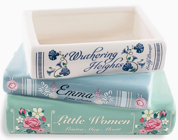 Steel Mill & Co UK : Wuthering Heights, Emma and Little Women - Planter Stacked Books 