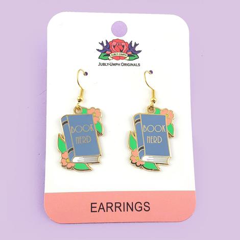 Book Nerd : Enamel earrings - örhängen i emalj med krokar i rostfritt stål - 2