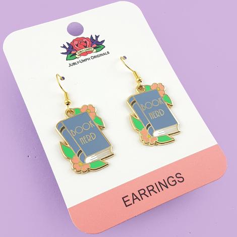Book Nerd : Enamel earrings - örhängen i emalj med krokar i rostfritt stål - 4