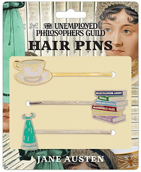Jane Austen : Hair pins - Hårspännen med 3 olika motiv i emalj