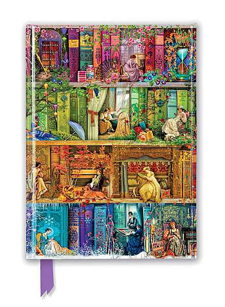 Aimee Stewart : A Stitch in Time Bookshelves - Skrivbok med magnetlås linjerad  A5