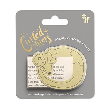 Curled up corners : Drowsy Dog - Bokmärke i metall