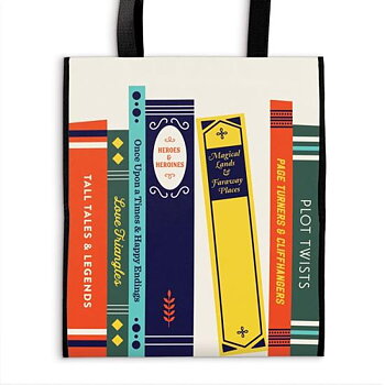 Literary Tales : Shoppingbag med bokryggar 